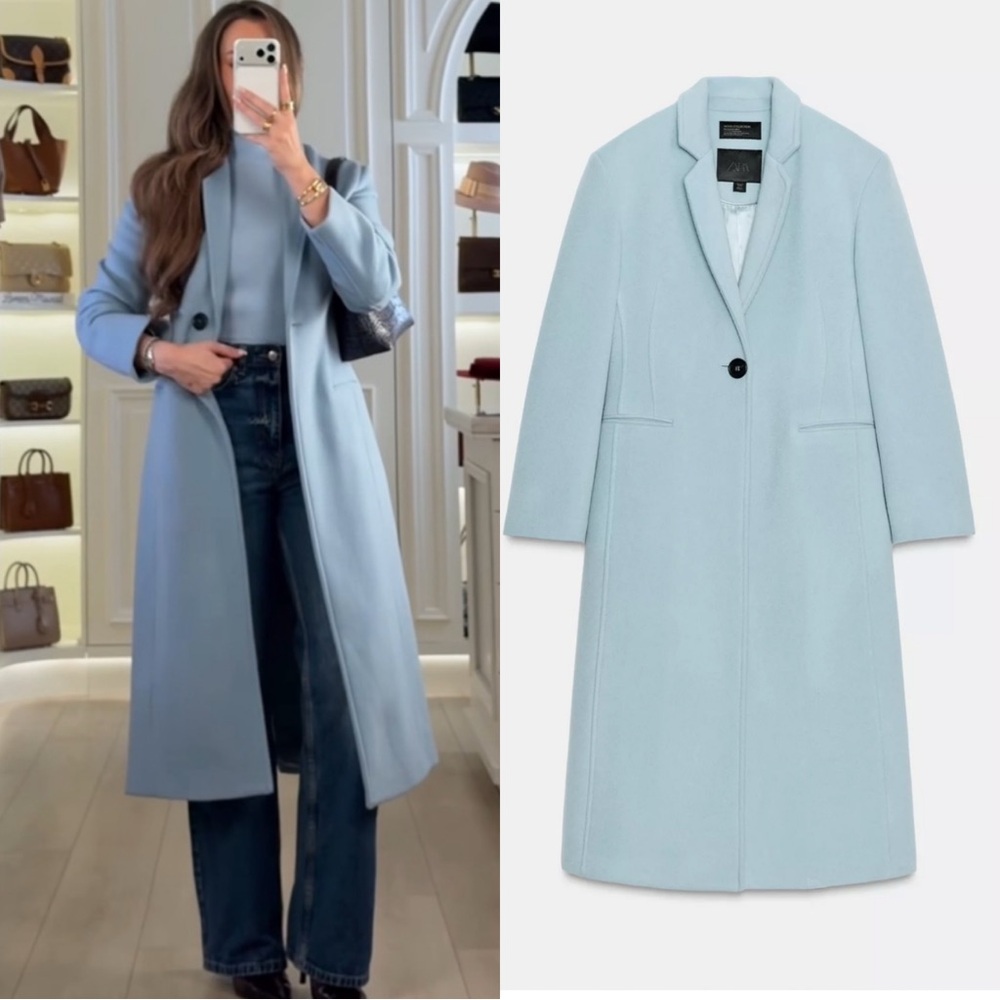 Zara Fitted Wool Blend Coat ZW Collection